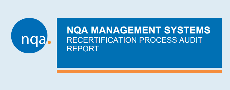 NQA Management Systems - ISO recertification